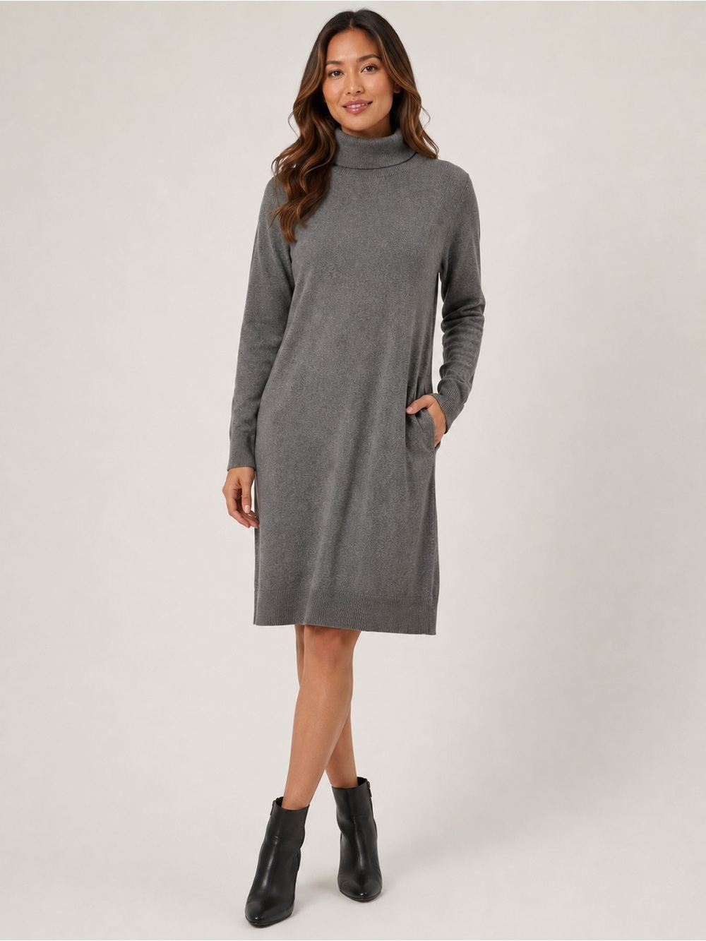Joe Fresh Gray Turtleneck Sweater Dress | Size L/XL
